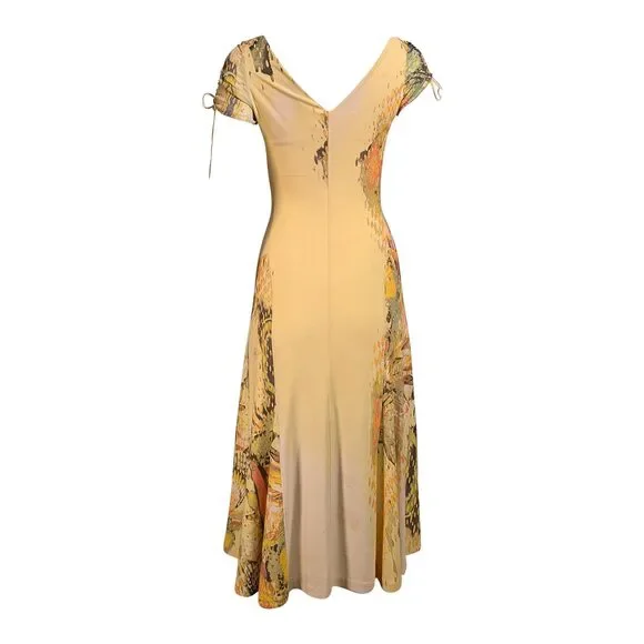 Roberto Cavalli - Yellow & Green Print Slip Dress Sz S - Picture 4 of 4